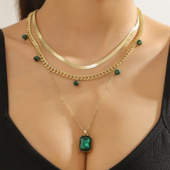 Diamond Multi-Layer Beaded Pendant Necklace Wholesaler