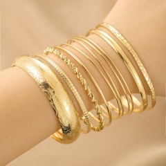 Mayorista De Diez Piezas De Pulsera De Superficie Liso Ondulada De Agua
