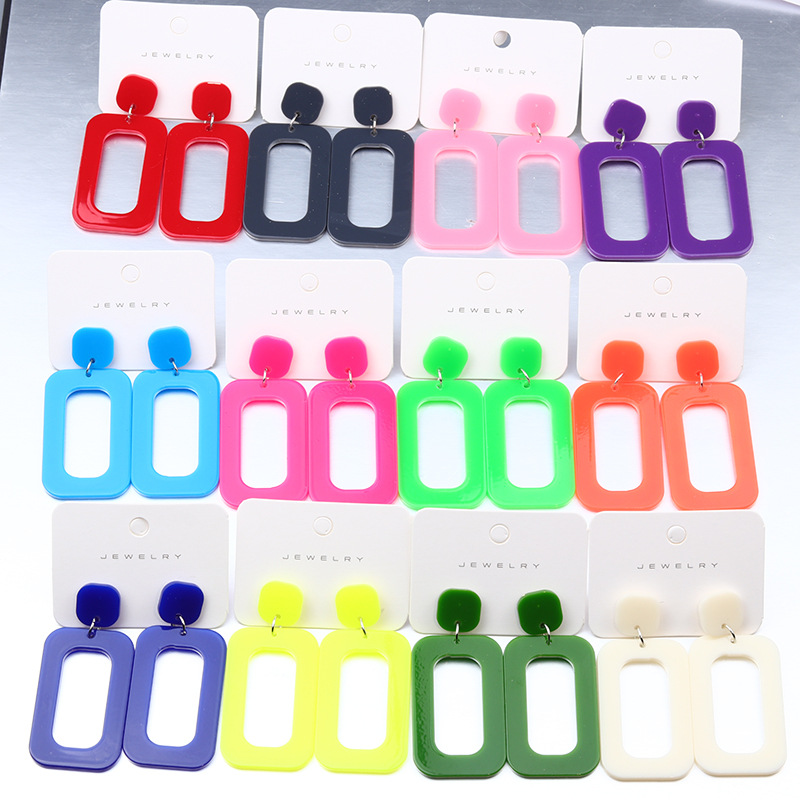 Multicolor Rectangular Large Earrings Wholesalers