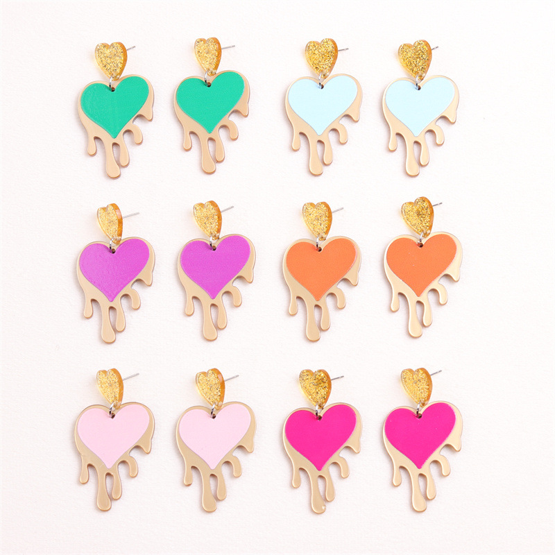 Collar De Pendientes De Amor De Gotas De Agua Derretida Mayorista