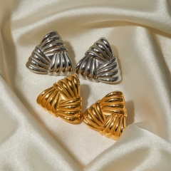 Texture Color Matching Triangle Stud Earrings Wholesalers