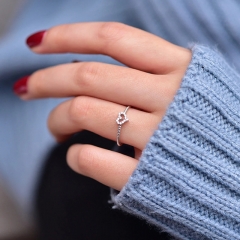 Diamond-encrusted Hollow Love Ring Wholesalers