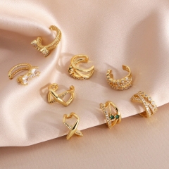 Mayorista De Clips De Oreja De Circón Con Incrustaciones De Cobre