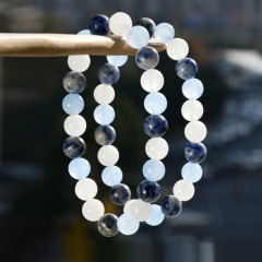 Sea Blue Crystal Beaded Bracelet For Men And Women Wholesalers