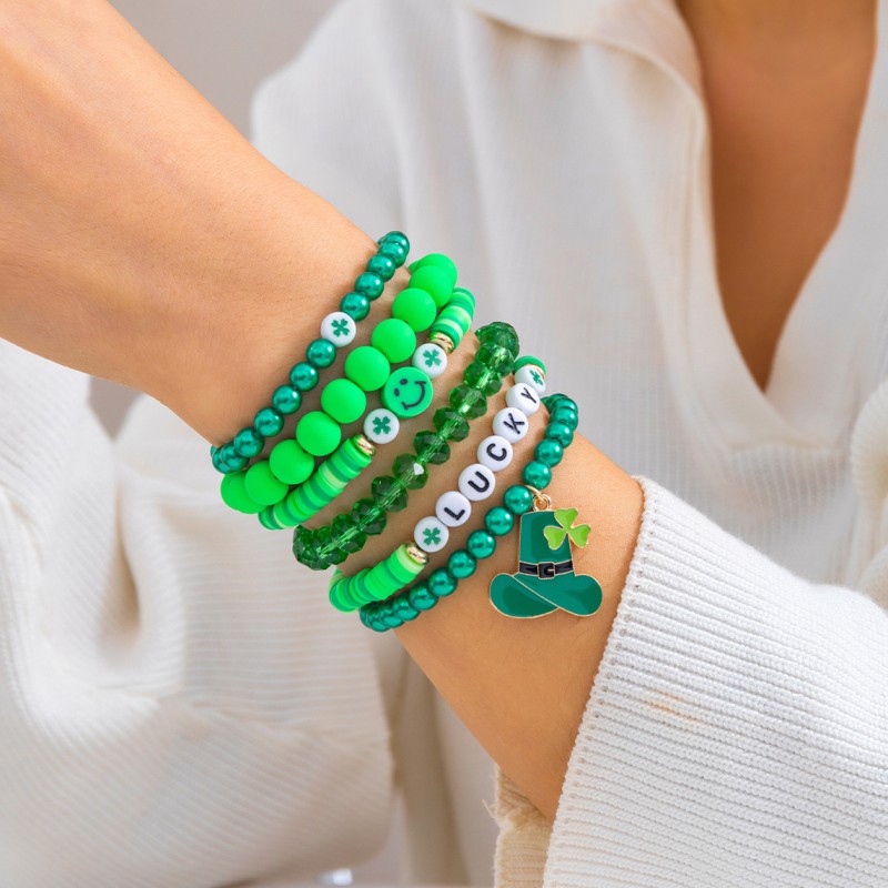 Oktoberfest Trébol De Cuatro Hojas Con Cuentas Conjunto De Pulsera Mayorista