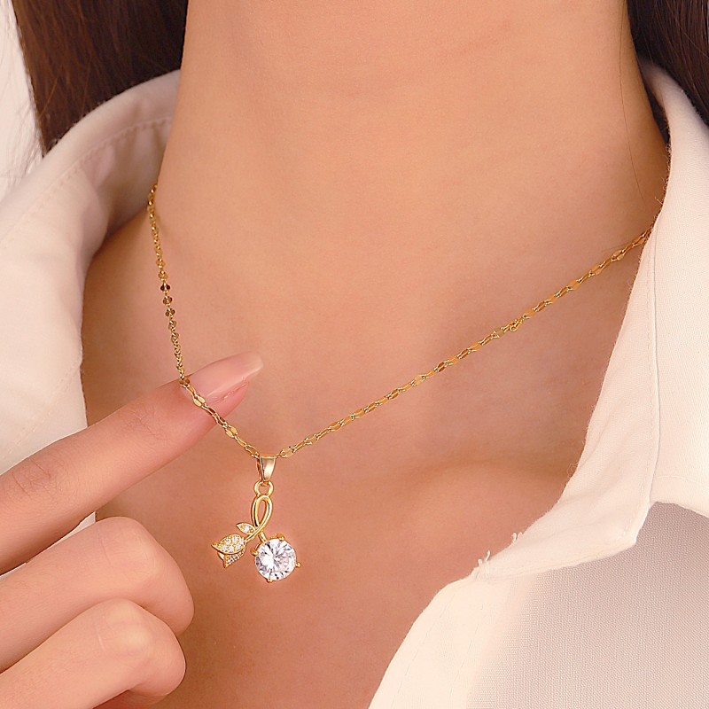 Rose Zircon Pendant Necklace Wholesalers