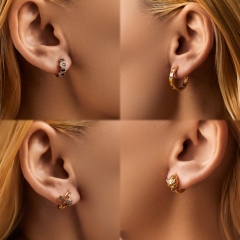 Color Zircon Geometric Ear Ring Wholesalers