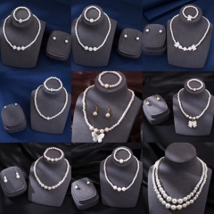 Butterfly Pearl Necklace Bracelet Earring Set Wholesalers