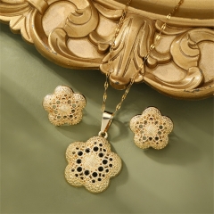 Golden Floral Earrings Necklace Wholesalers