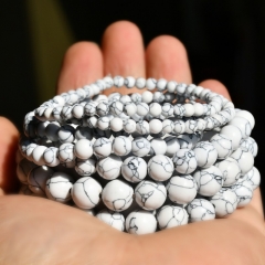Pulsera De Turquesa Blanca De Línea Negra Para Hombres Y Mujeres Pulsera Mayorista