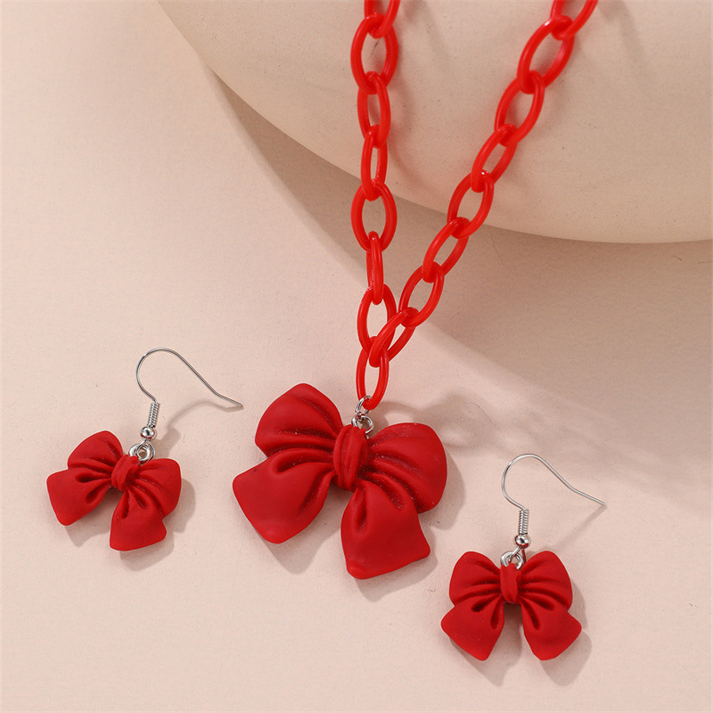 Bowknot Children Earrings Necklace Set Wholesalers