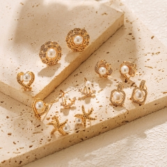 Silver Needle Pearl Diamond Earrings Wholesaler
