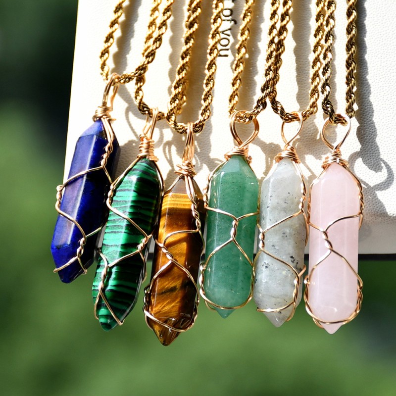 Crystal Hexagonal Post Pendant Necklace Wholesalers