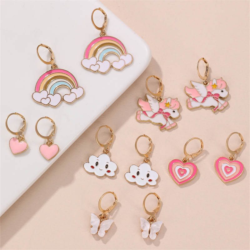 Love Rainbow Clouds Children Earrings Set Wholesalers