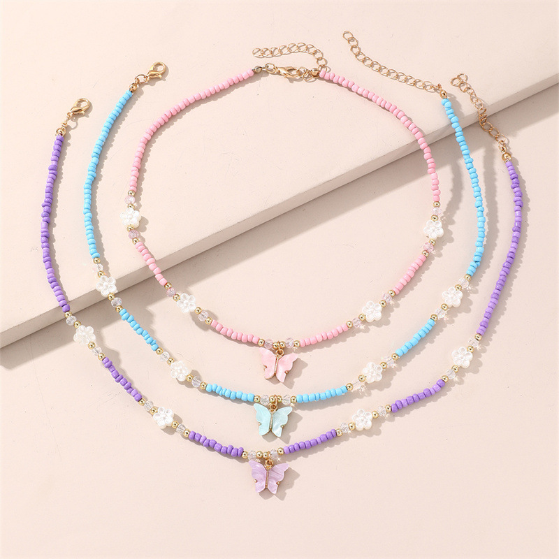Butterfly Beaded Children Necklace Set Wholesalers