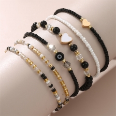 Juego De Pulsera Elástica De Cuentas De Arroz Apilado Mayorista