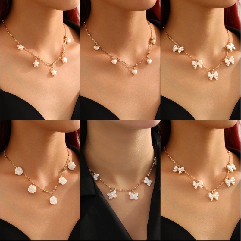 Bow Flower Love Five-pointed Star Necklace Wholesalers