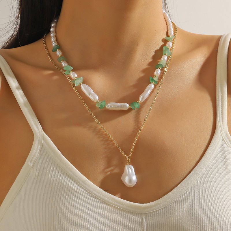 Gravel Double Layer Pearl Necklace Wholesalers
