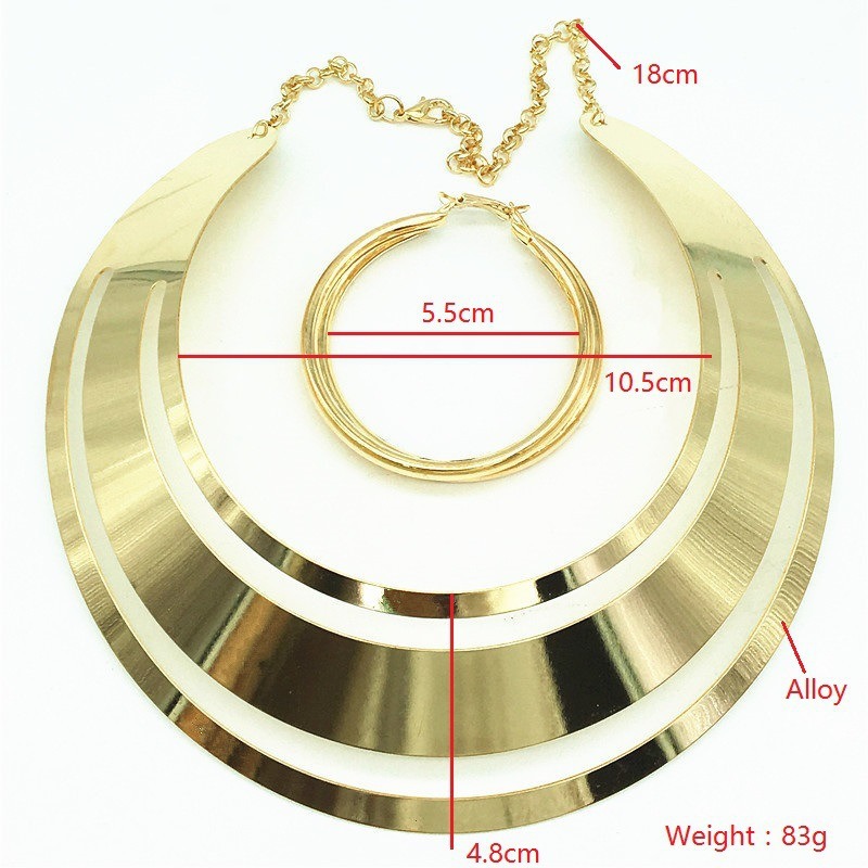 Exaggerated Metal Collar Earrings Wholesalers