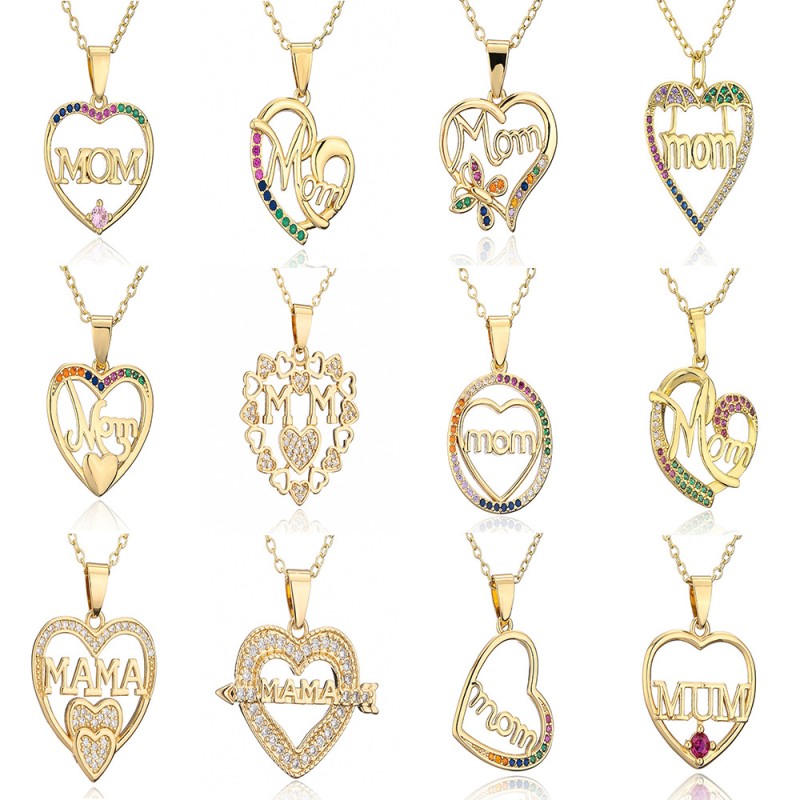 Diamond-encrusted MAMA Love Pendant Necklace Wholesalers