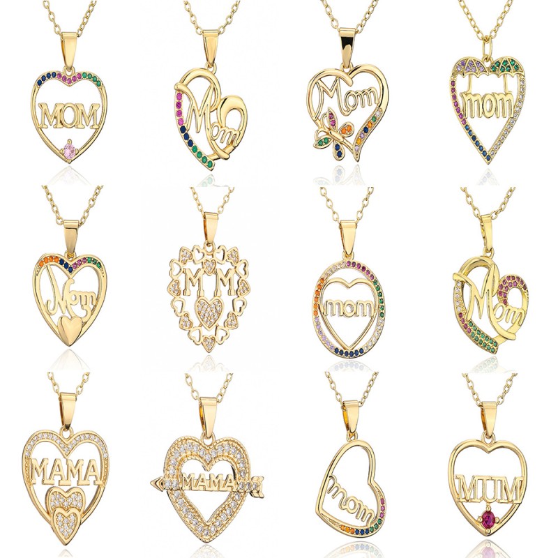 Mayorista De Collar Colgante De Amor MAMA De Diamantes