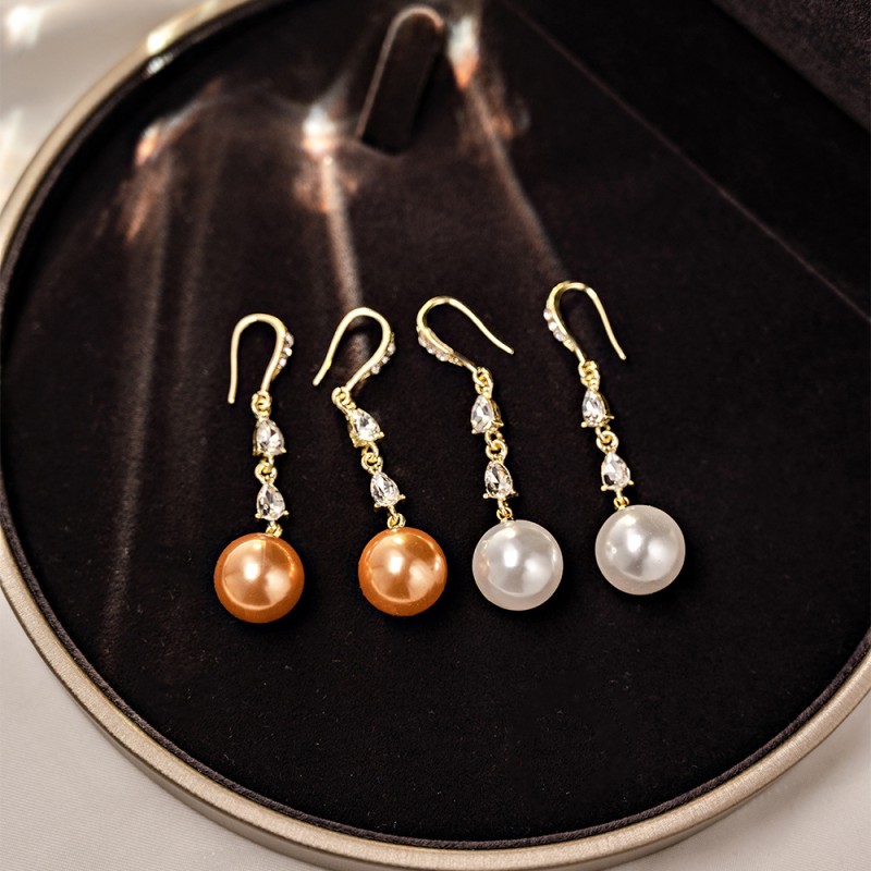 Mayorista De Ganchos Para Orejas De Perlas Largos Con Diamantes