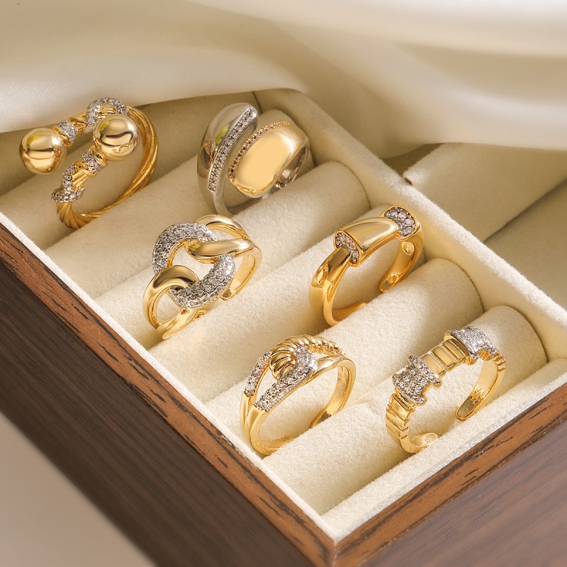 Zircon Irregular Geometric Opening Ring Wholesalers