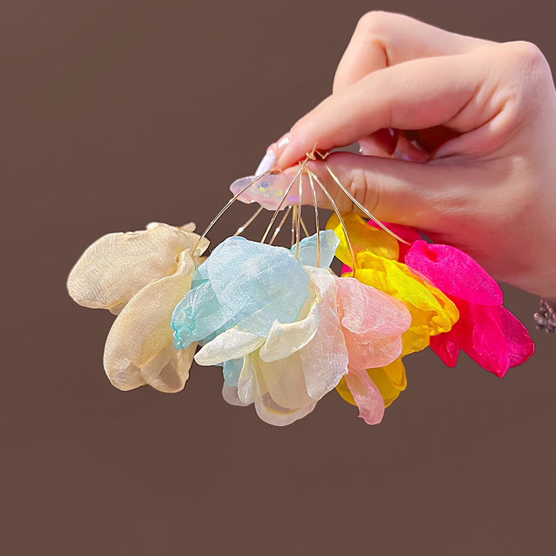 Fabric Flower Ear Ring Wholesalers