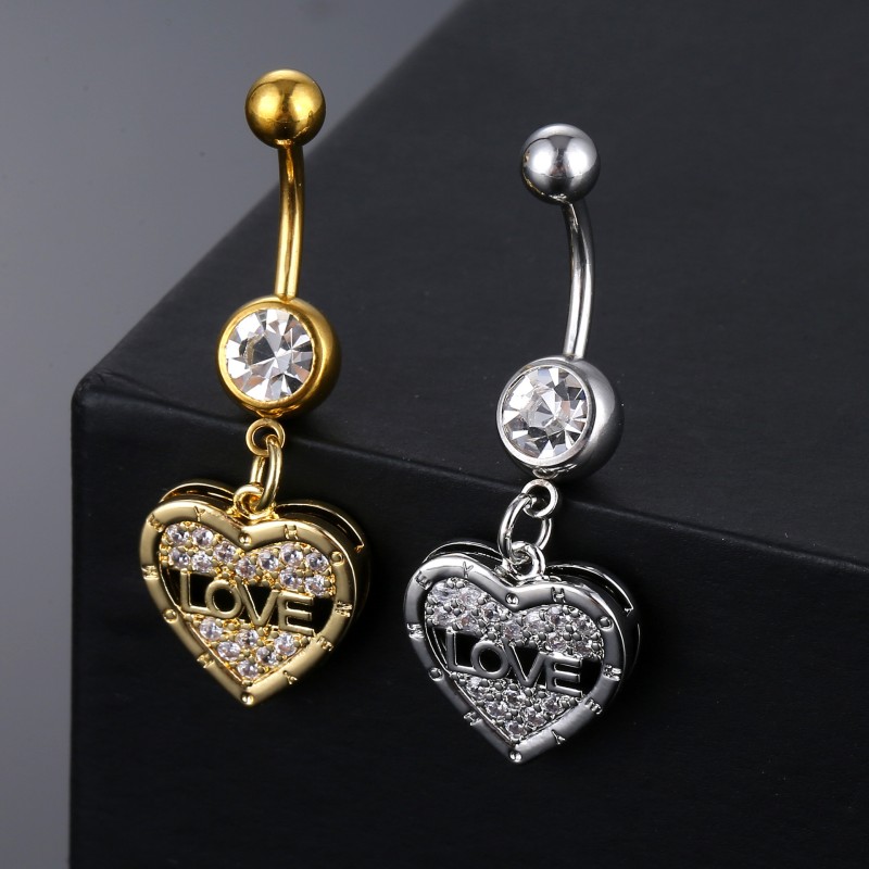 Zircon Heart-shaped Belly Button Nail Wholesalers