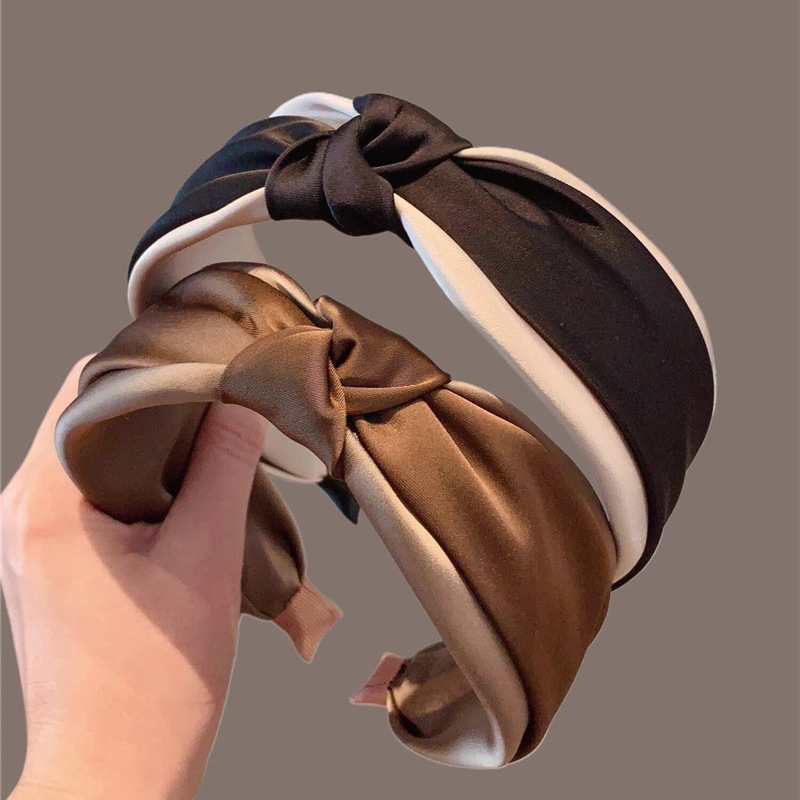 Satin Cross Color Matching Knotted Hairband Wholesalers