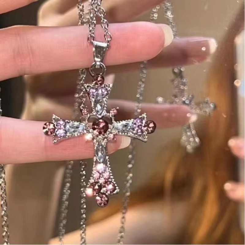 Crystal Diamond Colored Cross Necklace Wholesalers