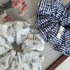 Blue And White Lattice Flower Hair Ring Wholesalers