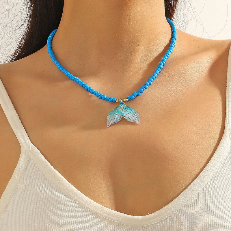 Beaded Shell Conch Fishtail Necklace Wholesalers