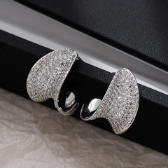 Diamond-encrusted Geometric Stud Earrings Wholesalers