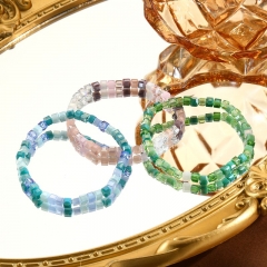 Pulsera De Cristal Cuadrada Elástica Mayorista