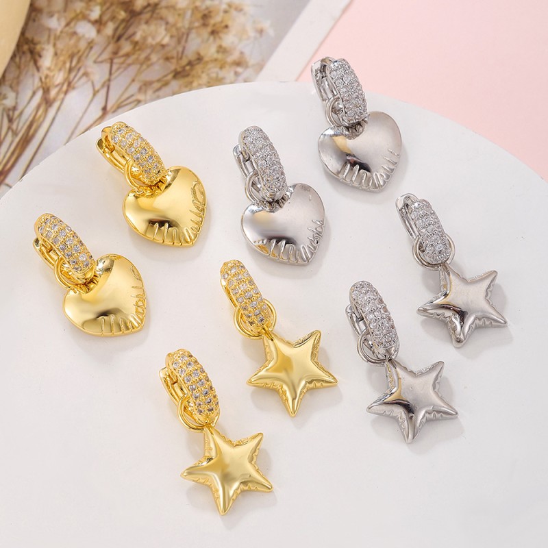 Zircon Star Love Eardrop Wholesalers