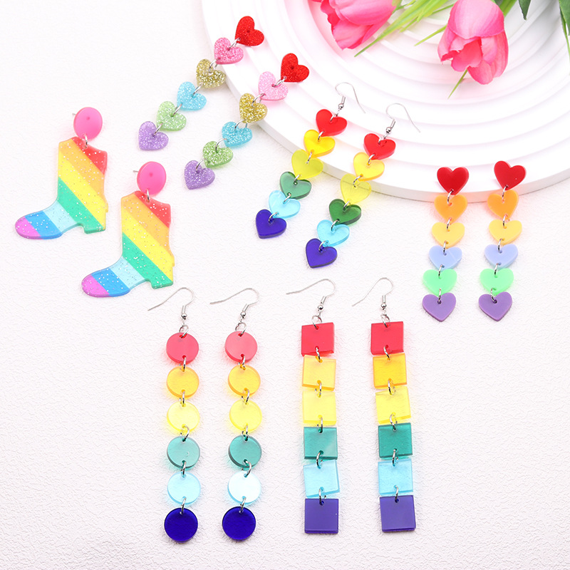 Rainbow Heart Shaped Boots Ear Hook Wholesaler