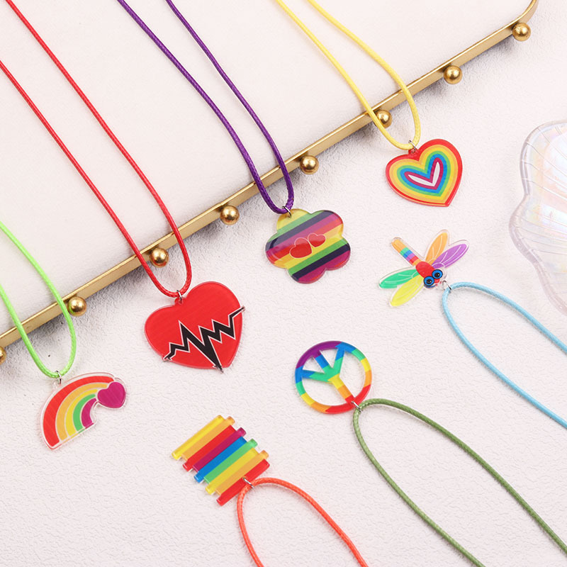 Rainbow Love Leather Necklace Wholesalers