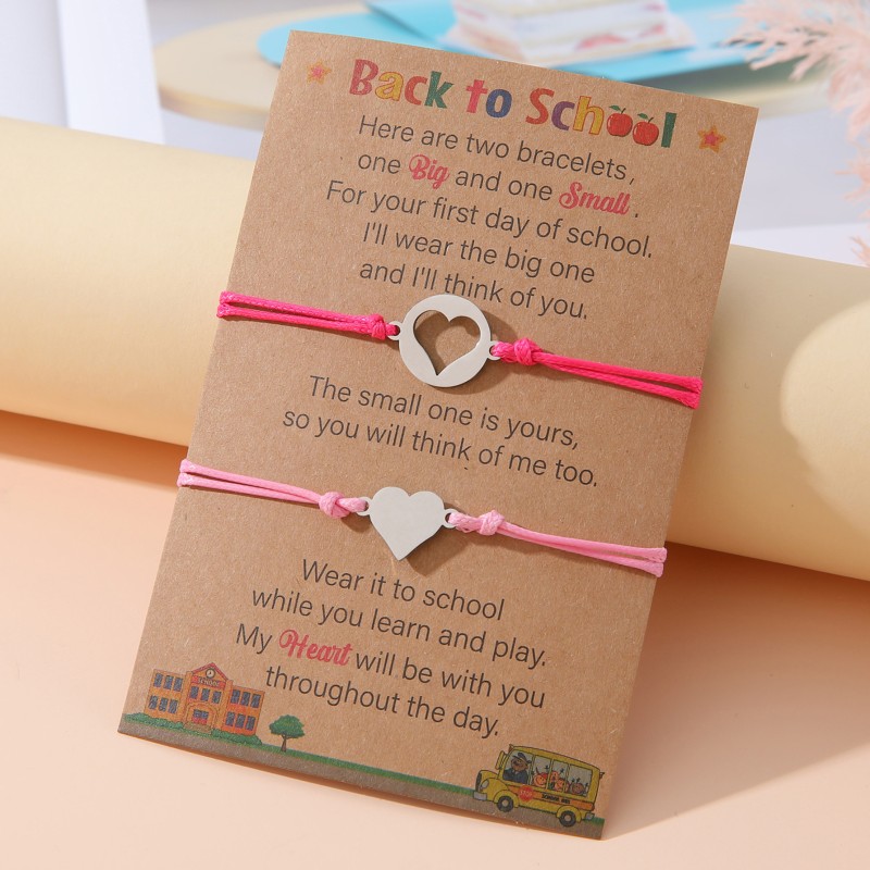 School Season Heart Shaped Card Bracelet Suit Wholesaler