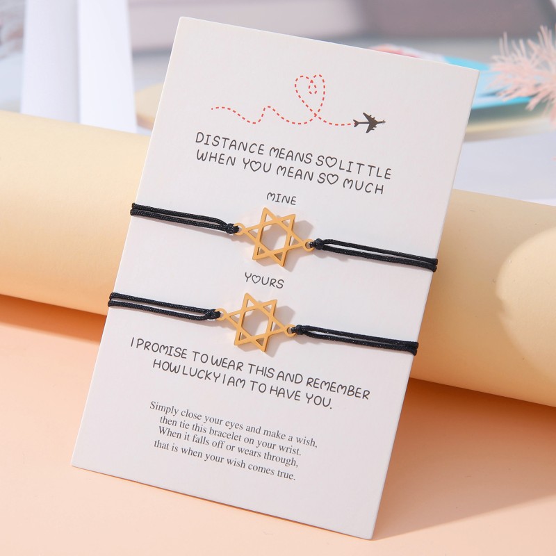 Five-pointed Star Adjustable Card Bracelet Suit Wholesaler