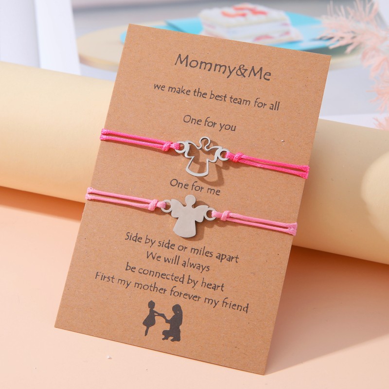 Mother's Day Hollow Angel Card Bracelet Suit Wholesaler