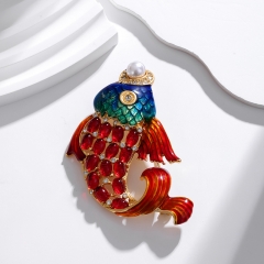 Broche De Carpa De Perlas De Diamantes Al Por Mayor