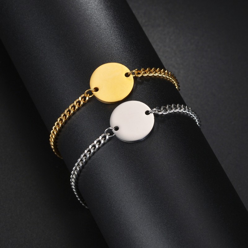 Pulsera Redonda Personalizable De Acero Inoxidable Al Por Mayor