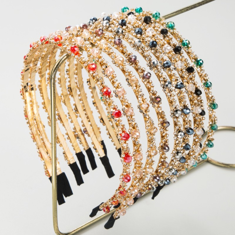 Diamond-encrusted Chain Winding Thin Edge Hairband Wholesalers