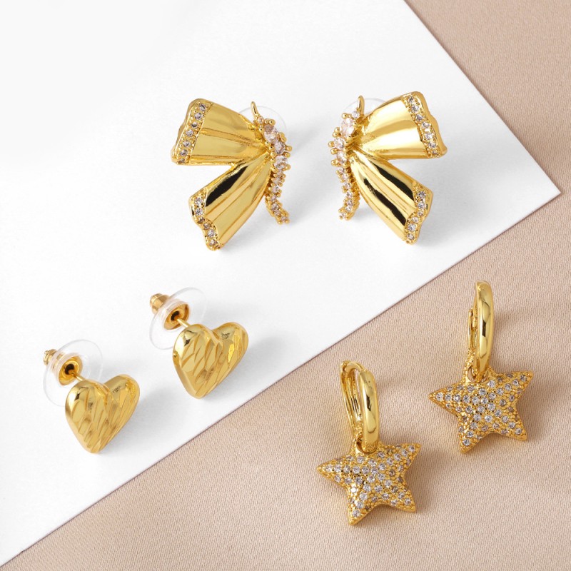 Zircon Pentagram Butterfly Earrings Wholesalers