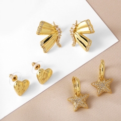 Zircon Pentagram Butterfly Earrings Wholesalers
