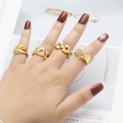 Anillo De Apertura Geométrica De Circón Mayorista