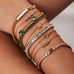 Pulsera De Circón Con Incrustaciones De Acero Inoxidable Mayorista