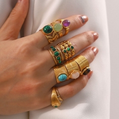 Mayorista De Anillos De Piedra Natural De Versión Ancha