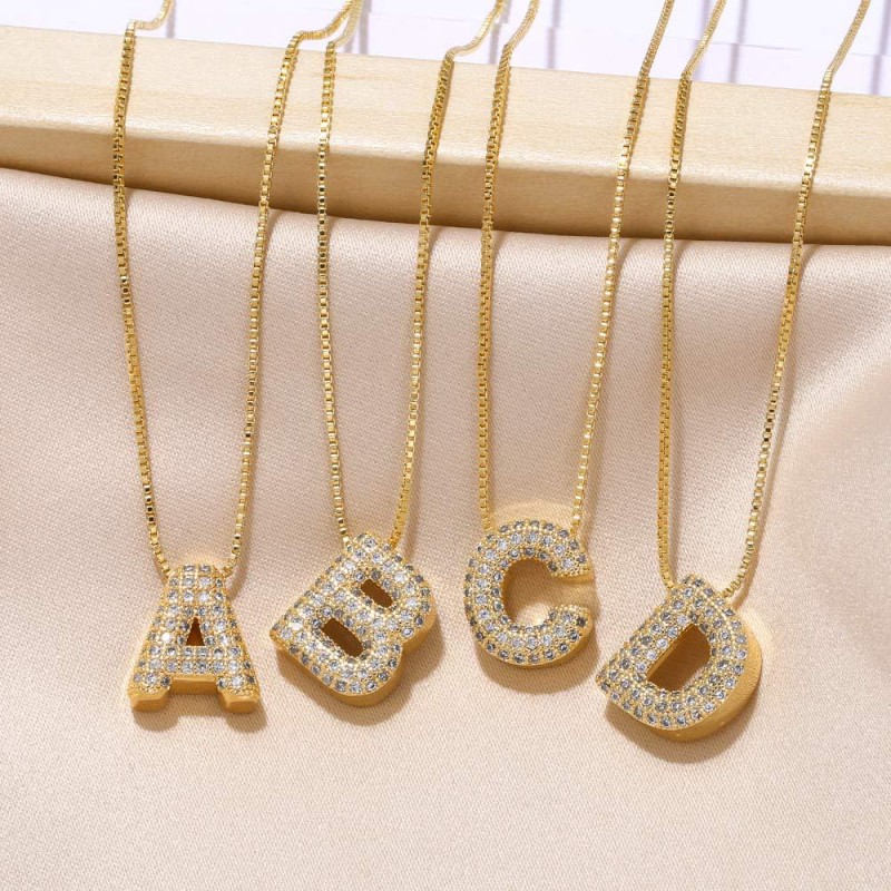 Zircon English Alphabet Necklace Wholesaler